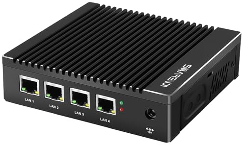 Sharevdi Firewall Mini PC, Firewall Micro Appliance in-tel Celeron J4125, 4 * in-tel I225 2.5GbE NICS, Mini Ordinateur de Bureau HDMI/VGA/USB 3.0, Support AES NI, 8G DDR4 RAM 128GB SSD