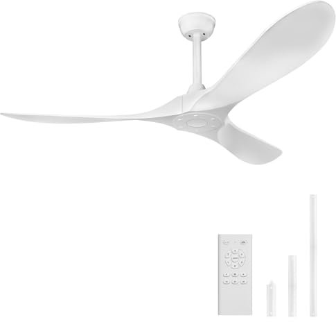 Obabala Deckenventilator ohne Licht 52in/132cm Ceilin Fan No Light (Weiß)
