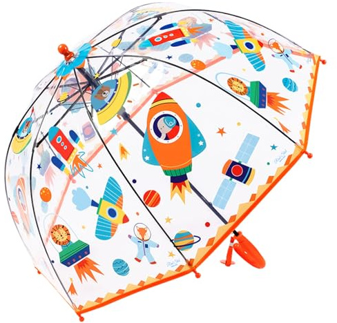 Chesoon Ombrello per bambini Carino per Ragazzi con Superficie a Cupola Trasparente Leggero e antivento per Bambini Piccoli