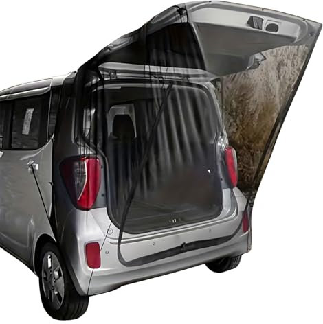 Heckklappen-Moskitonetz 160x195cm mit U-Reißverschluss - Universelle Autoabdeckung für Heckzelt & SUV - Insektennetz mit 3D-Netzgewebe für Camping und Reise