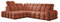 DomoHome Ecksofa Tollo Rustikal Salvador-Stoff Linke Seite 302x217x105 cm, L-Form Sofa mit Schlaffunktion, Bettkasten 120x85x17 cm, Elektrisch Verstellbar