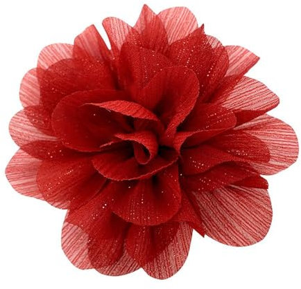 100mm Broches De Fleurs Pour Femme Très Grand Rose Tissu Satin Épinglette Revers Délicat Tissu Satin Broche Camélie Fleurs Pour Soirée De Mariage Vêtements De Danse Accessoires Bijoux (Rouge)