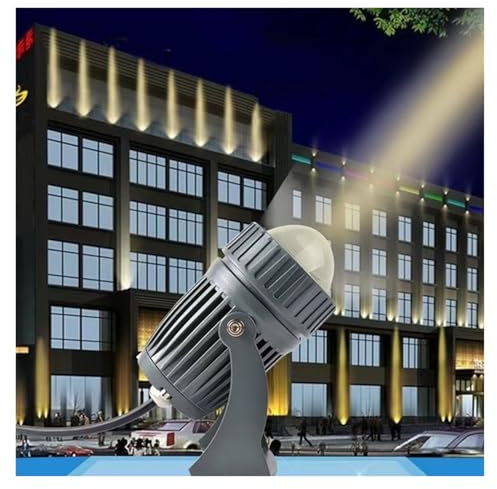 OrbitCob® LED Strahler Außen Wasserdicht IP65 mit Verstellbarem Winkel und Fernwerfer für Hotel Villa Garten Fassadenbeleuchtung Wandfluter Aluminiumgehäuse(Gelb)