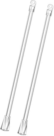 LLINthy 43 cm Rollostab-Verlängerung Fenstervorhang-Zugstangen-Set für Zuhause und Büro, Fensterdekoration, transparent