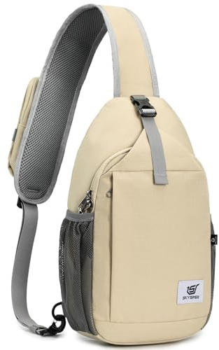 SKYSPER Schultertasche Brusttasche Crossbody Sling Bag Anti-Diebstahl Umhängetasche für Herren & Damen