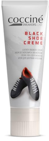 Coccine - Schuhcreme Schwarz, Black Shoe Creme, pflegende Schuhcreme in der Tube, Lotion für Lederschuhe, Turnschuhe, saubere und schwarze Sportschuhe, Schuhpflege - 75 ml