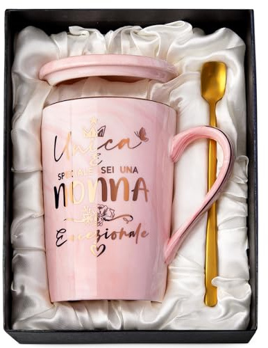 Biching Regalo Nonna Compleanno Tazza da Caffè in Ceramica da 400ml