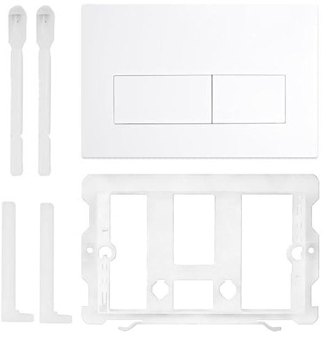 VZU Toilet Flush Push Plate Compatible with Geberit Sigma 01, UP300/320, Easy Replacement of Double Flush, Replacement for Double Flush in White
