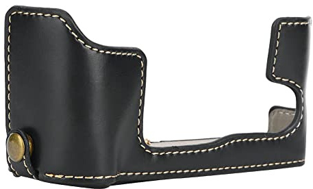Qalvona PU-Ledertasche, schützende Halbkörper-Abdeckungsschale für Fuji XT10 XT20 XT30 Kamera (Schwarz)