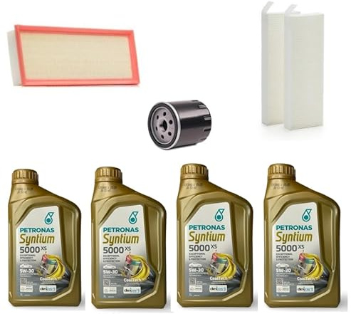 AOQ KIT TAGLIAND 3 FILTRI + 4 LITRI OLIO 5W30 COMPATIBILE CON OPEL CORSA F,MOKKA 1.2, PEUGEOT 208 II 1,2,CITROEN C4 III 1.2, DS3 1.2 dal 2019 >>
