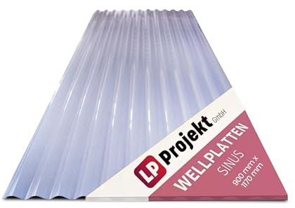 LP Projekt Wellplatten | Robuste & wetterfest Wellplatten Dach Kunststoff für Garten & Terrasse | Stabile & langlebige Dachbleche in verschiedenen Farben & Set (Sinus klar, 90 x 117 cm, 1er-Set)