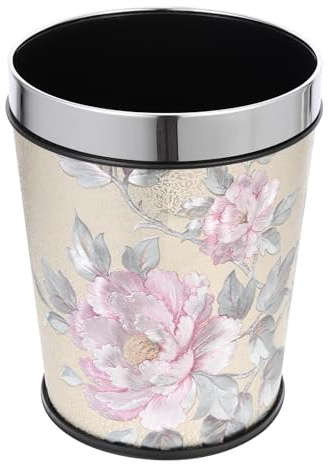 Yardwe Poubelle Rétro en Acier Inoxydable de 5l sans Couvercle, Corbeille à Papier Solide et Résistante aux Chutes, pour Salle de Bain ou Bureau