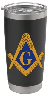 Freimaurer-Logo-Symbol und Kompass G Doppelwandiger Edelstahl-Thermobecher