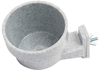 Lixit® Quick Lock Removable Bird Cage Bowls for Birds, Rabbits, Dogs, Cats, Guinea Pigs and Other Small Animals - Made in USA (Gray, 10 Ounce)