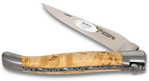 LAGUIOLE en Aubrac Taschenmesser L0212BHIF 12 cm, Klinge 10 cm matt, Backen matt, Griffschalen Birkenholz