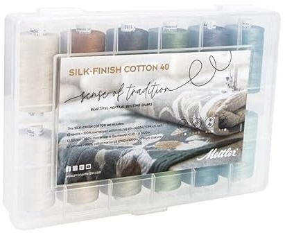 Mettler SILK-FINISH COTTON 40-12 Spulen a`1000m - Baumwollgarn Quiltgarn Kit
