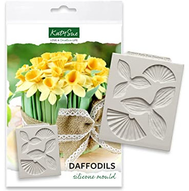 Katy Sue Daffodils Silicone Mould for Cake Decorating & Craft. A Daffodil Easter Flowers Mould to Use with Fondant, Sugar Paste, & Air Drying Clay from Katy Sue Designs Fondant Moulds