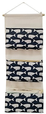 Starsglowing Hängnde Tasche Aufbewahrungstasche Schrank Organizer Wand Tür Organizer Hängeorganizer Utensilientasche 3 Große Tasche (Weißwal)