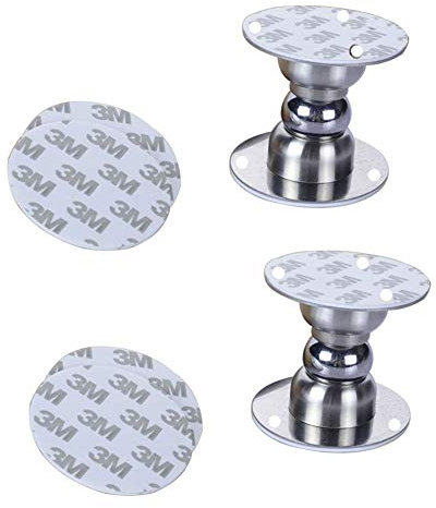 Magnetic Door Stopper,ZjarFwg 2 Pcs Heavy Duty 3M Stainless Steel Mini Soft-Catch Magnetic Door Stopper Wall Mount Door Catch Doorstop