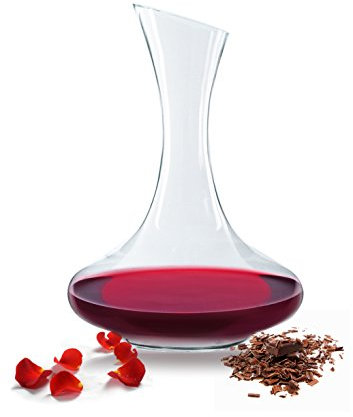 Sendez Handgemachte Weinkaraffe 1,5 Liter Dekantier Glaskaraffe Karaffe Glas