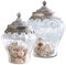 Loberon Lot de 2 bonbonnières en Isaline - laiton - H/L/P env. 22/15/ 15 cm - transparent