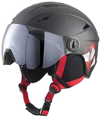 TECNOPRO Kinder Pulse S2 Visor Hs-016 Skihelm, Black/Red, S EU