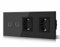 BSEED Interruptor táctil y enchufe pared,Panel de Vidrio con pulsador LED,Conmutador Modernos,Sin Función Wifi,2 Gang 1 Vía+2 Enchufes,228mm Negro
