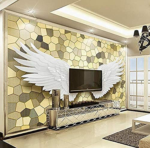 Fototapete Wandbild Seidentapete Fototapeten Relief Engelsflügel MosaicPainting Luxus Wohnzimmer Tv Hintergrund Wohnkultur 3D Wandbild