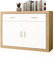 duehome | Mueble Aparador 2 Puertas + 2 cajones, Buffet para Cocina y Comedor, Modelo Nuka, Acabado en Color Cambria y Blanco, Medidas: 120 cm (Largo) x 41,4 cm (Fondo) x 90,2 cm (Alto)