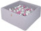 MEOWBABY Piscine à balles pour bébé – Fosses a Boules 90x90x40cm pour Enfants avec 300 balles – Piscine a Balle Enfant carrée en Coton, Gris Clair