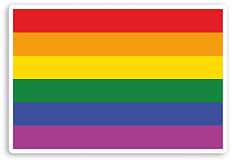 Vinyl-Aufkleber #31058, Regenbogen-Flagge, 10 cm, 2 Stück 10cm Wide