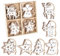 Adorfine - 12 decorazioni per albero di Natale, in legno, a doppio strato, per albero di Natale, decorazione (bianco)