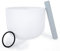KELIODY Klangschale, 20cm 440hz G-Note Weiß Throad Chakra, Kristall-Klangschale Crystal Singing Bowl mit O-Ring und Schlägel, Yoga, Geschenke