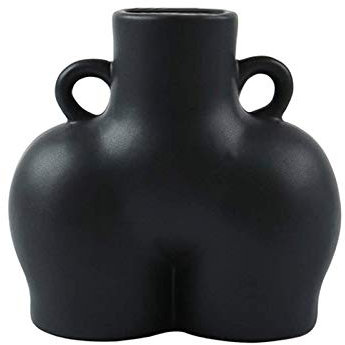 NeeyBing Weibliche Form Körperkunst Vase Hintern Blume Keramik Statue Vase Reinweiß Keramik Blume Vase, Kreative Körpervase Für Home Office Decor Sculpture Gloss Home Decor Nordic Vase