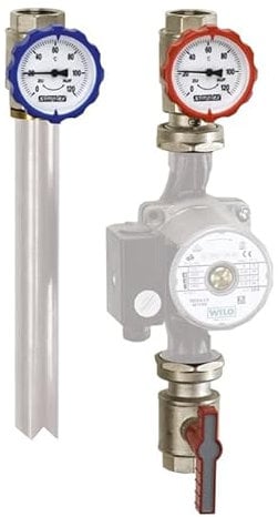 Simplex Heizkreis-Set G1 ohne Überwurfmutter, DN25 - Effiziente Pumpen-Armaturengruppe für präzise Heizungssteuerung - F10190