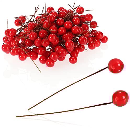 com-four® Décoration de Dispersion 150x, Branches décoratives avec Baies, brins décoratifs à Disperser comme Fournitures d'artisanat, embellir des Cadeaux (150 pièces - Fruits Rouges)