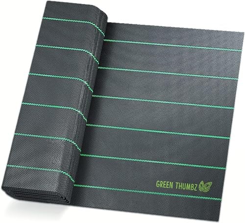 Green Thumbz Malla Antihierbas Jardín (2 x 1 m) - Manta Antihierbas Plegable Transpirable, Protege el Huerto de Maleza y Parásitos - 100 gsm Color Negro