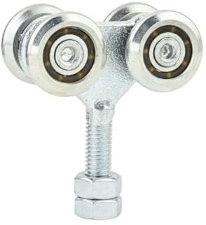TENDAGGIMANIA Carrello Porta scorrevole binario scorrevole 4 Ruote - Ruote per cancelli scorrevoli con cuscinetti Diametro 24 mm- Portata max 45 kg -Materiale Ferro Zincato e Teflon Antiruggine