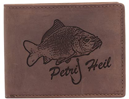 FFelsenfest Geldbörse mit Gravur Karpfen Petri Heil Motiv I Angler Fischer
