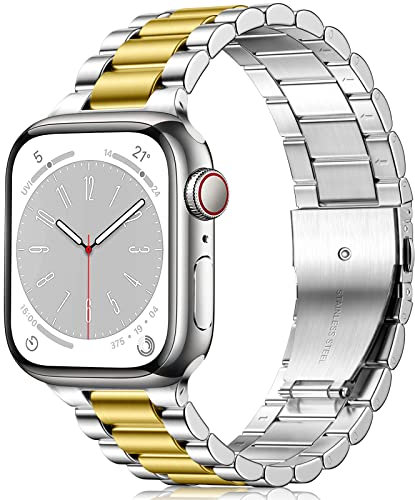 Netolo Metall Armband Kompatibel mit Apple Watch Armband 40mm 38mm 41mm 42mm, Edelstahl Ersatzarmband Kompatibel mit Apple Watch SE Armbänder/iWatch Series 10 9 8 7 6 5 4 3 2 1 SE 2