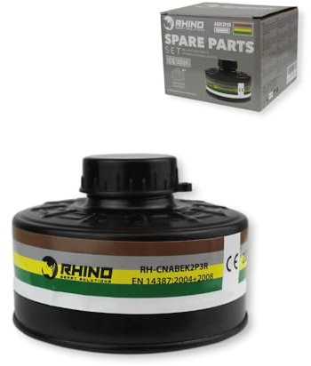 RHINO Smart Solutions Cartuccia filettata RD40 Filtro a carbone attivo ABEK2P3R per maschere respiratorie complete tipo RH-7011 e altre
