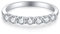 MYSTCODE Moissanite Hochzeit Band 18K Weißgold plattiert 925 Sterling Silber 7 Stein Verlobungsringe 0,7ct D Farbe VVS1 Lab erstellt Diamant Hälfte Ewigkeit Hochzeit Band stapelbar Ring für Frauen
