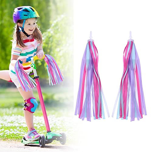Enfant Vélo Rubans Tassel, Guidon Streamers, 1 Paire Glands Décoration pour Enfants, Scooter Filles Garçons. Facile à Attacher au Vélo de Tricycle de Scooter