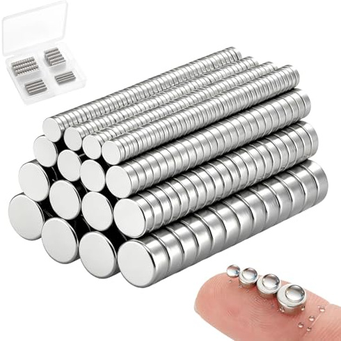 Pronese 300 kleine runde Neodym-Magnete – 40 Stück 6 x 3 mm, 100 Stück 5 x 2 mm, 60 Stück 4 x 2 mm, 100 Stück 3 x 1 mm, starke Magnete für Kühlschrank, Whiteboards, Basteln