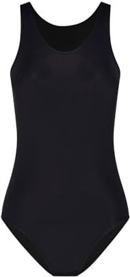 Modibodi Period Swimwear for Teens - Racerback One Piece Girls Swimming Costume - Light Flow 20ml Absorbency Period Swimsuit - Black Y10-12