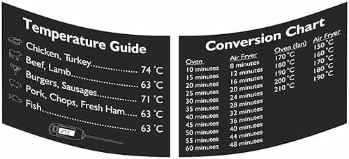 Air Fryer Conversion Chart Sticker,Air Fryer Cooking Times Chart Sticker, Kitchen Conversion Chart, Air Fryer Conversion Chart Cooking Time Temp Oven