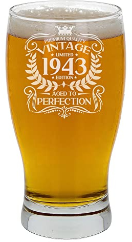Always Looking Good Verre à bière gravé pour 81e anniversaire pour homme - Vintage 1943 - Verre à bière gravé - Cadeau pour les enfants de 81 ans - Verre à bière tulipe gravé