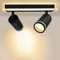 URing LED-Deckenleuchte, 2 Spot, Deckenstrahler, schwenkbar & schwenkbar, LED-Beleuchtung mit Unterlicht, 7 W + 2 x 5 W GU10 1700 lm, Warmweiß 3000 K, für Küche, Wohnzimmer, Schwarz matt