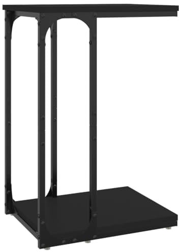 vidaXL Beistelltisch, Tisch mit viel Stauraum, Couchtisch für Wohnzimmer Flur, Sofatisch Flurtisch Telefontisch, Schwarz Holzwerkstoff