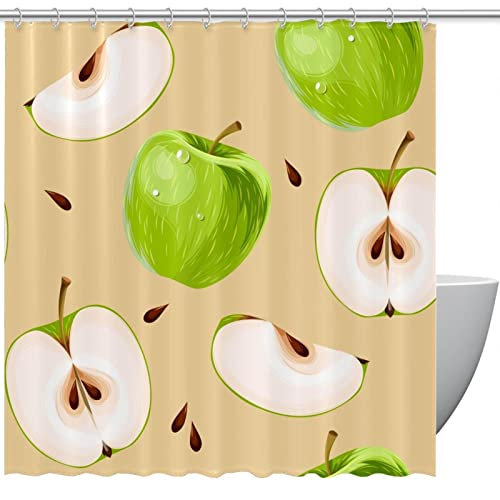 Rideau de douche personnalisé pommes vertes